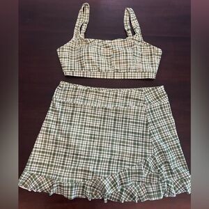 Green gingham Lime Ricki swimsuit